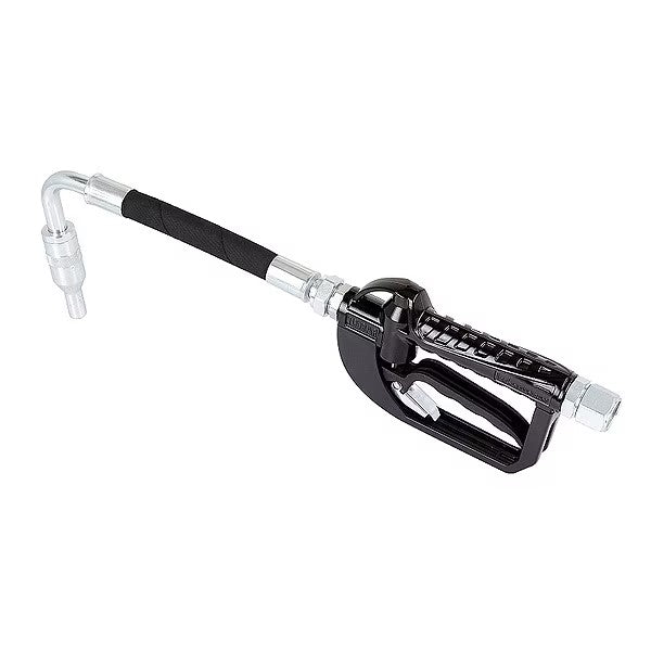 Drum Pump Nozzle, Black, 2-9/16 in, Rubber/Steel Spout