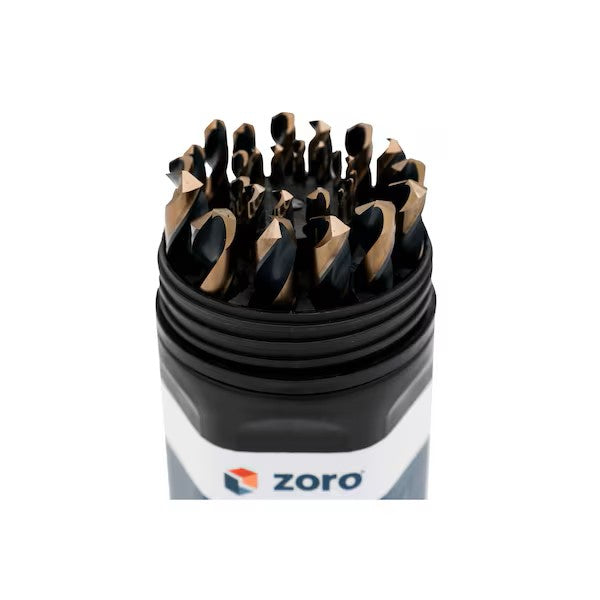 29-Piece Heavy-Duty Jobber Length Drill Bit Set, M2 Premium HSS, 1/16" - 1/2" #ZDBS-001