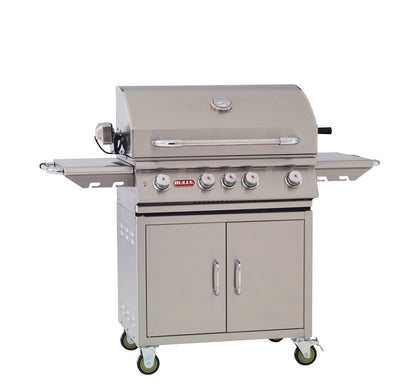Bull Angus 30" Freestanding Gas Grill – 4-Burner 304 Stainless Steel BBQ (LP/NG)