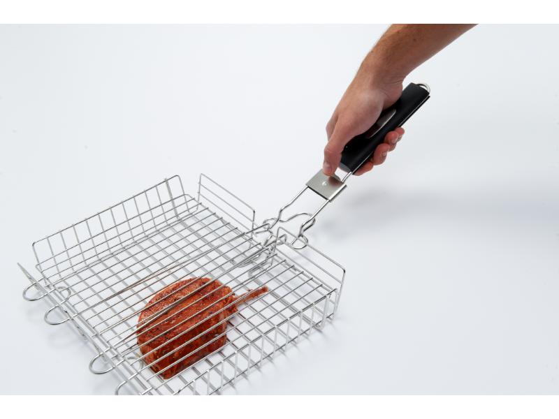 Broil King Stainless Steel Square Grill Basket with Detachable Handle (#65070)