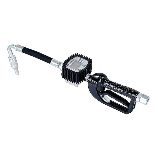 Drum Pump Nozzle, Digital, Black, 2-9/16 in, Rubber/Steel Spout