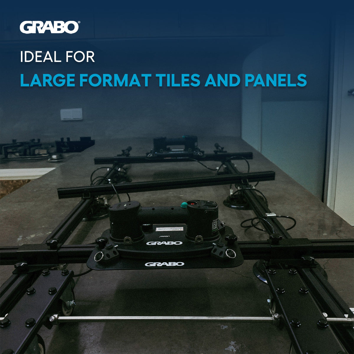 GRABO PANEL PRO Modular Rail System + Dual GRABO V2 Vacuum Lifter Kit (GV2-GPP-V1) large format