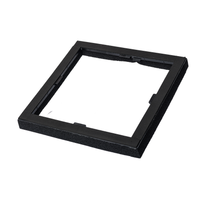 A black square plastic frame or bezel insert, shown at an angle on a plain white background.