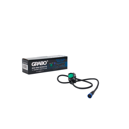 GRABO High Flow 850mm Wired Remote Cable | Control Switch, shown with its black retail packaging box on a solid white background.