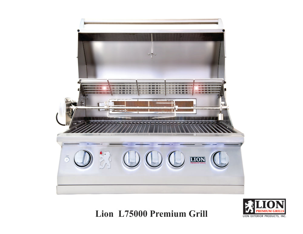 Lion L75000 32" Premium Built-In Gas Grill with Gourmet Package