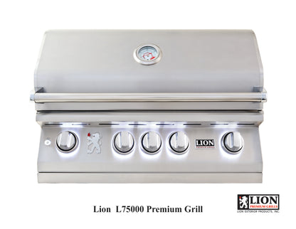 Lion L75000 32" Premium Built-In Gas Grill with Gourmet Package