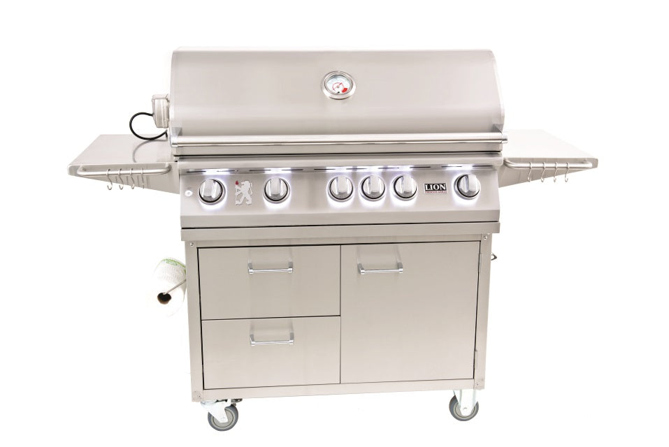 Lion L90000 40-Inch Stainless Steel Freestanding Gas Grill with Cart