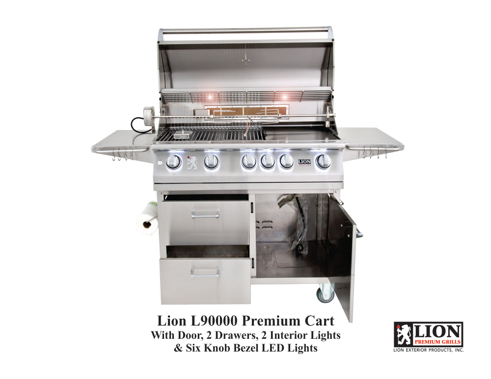 Lion L90000 40-Inch Stainless Steel Freestanding Gas Grill with Cart