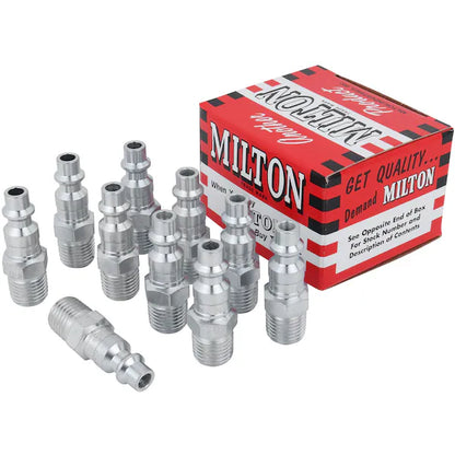 Milton M-Style 1/4 in MNPT Male Air Plugs, 10-Pack